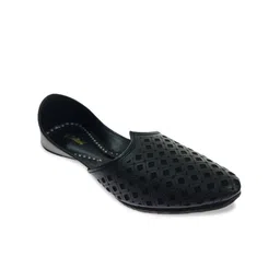 Fulkari Men Laser Cut Leather Mojaris-image-6