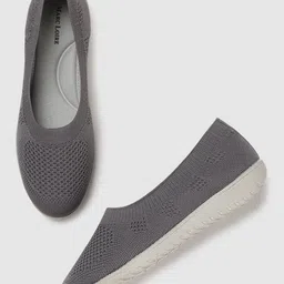 Marc Loire Women Grey Woven Design Slip-On Sneakers-image-59