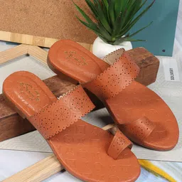 Denill Women One Toe Flats with Laser-Cuts-image-84