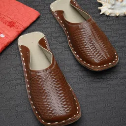 Apratim Men Textured Leather Mules-image-71