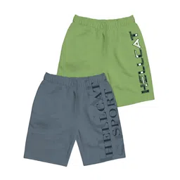 HELLCAT Girls Pack Of 2 Typography Printed Cotton Shorts-image-76