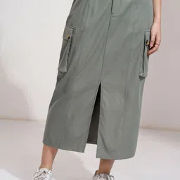 Tokyo Talkies Women Straight Midi Skirt-image-46
