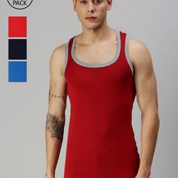 ONN Pack of 4 Assorted Cotton Innerwear Vests-image-40