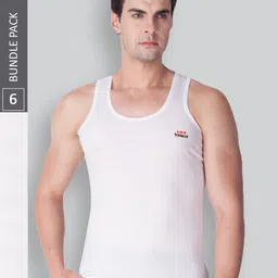LUX VENUS Pack Of 6 Pure Cotton Basic Vests-image-25