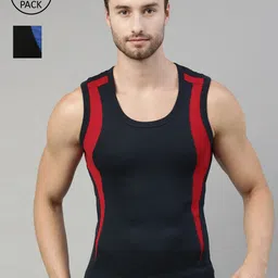 DIXCY SCOTT Men Pack Of 2 Colourblocked Innerwear Gym Vests-image-89