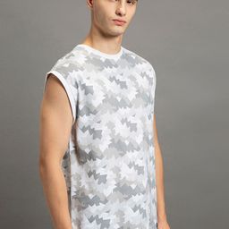 Bewakoof All Over Geometric Printed Pure Cotton Oversized Innerwear Gym Vests-image-83