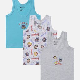 Bodycare Kids Infants Pack of 3 Assorted Printed Pure Cotton Basic Innervests-5