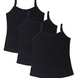Bodycare Kids Girls Pack Of 3 Solid Cotton Innerwear Vests KIA80-PK002-35