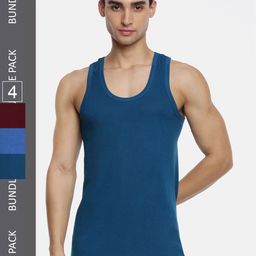 Ramraj Men Pack Of 4 Assorted Pure Cotton Innerwear Vest SukraRNC4P-image-99