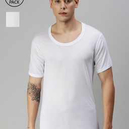 ONN Pack of 2 White Cotton Vests-picture-12