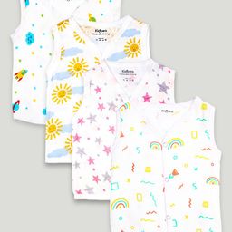 Kidbea Infant Pack Of 4 Printed Cotton Jhablas-picture-33