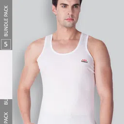 LUX VENUS Pack Of 5 Pure Cotton Innerwear Vests-image-48