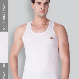LUX VENUS Pack Of 5 Sleeveless Pure Cotton Innerwear Vests-image-35