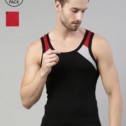 DIXCY SCOTT Men Pack Of 2 Solid Cotton Innerwear Gym Vests-image-91