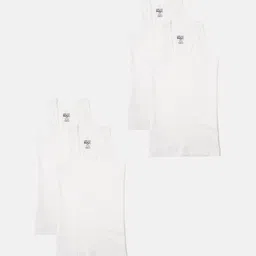 Lux Cozi Boys Pack Of 4 Cotton Basic Innerwear Vests LUX_COZI_BOYZ_RN_WH_4PC-28