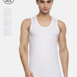 Ramraj Men Pack Of 4 White Solid Pure Cotton Innerwear Vests-image-44