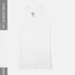 Lux Cozi Boys Pack Of 5 Cotton Innerwear Vests LUX_COZI_BOYZ_RN_WH_5PC-image-51