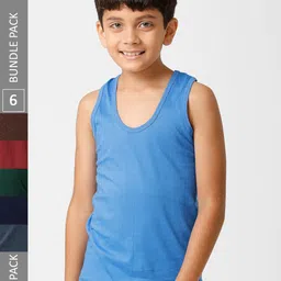 Ramraj Boys Pack Of 6 Cotton Basic Innerwear Vests-17