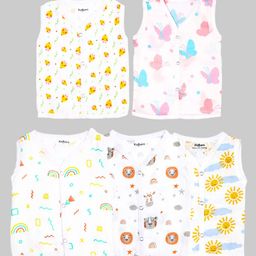 Kidbea Infants Pack Of 5 Printed Organic Cotton Jhablas-picture-32
