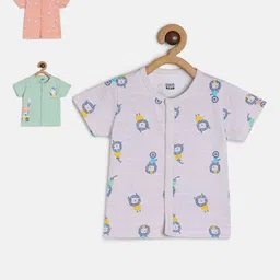 MINI KLUB Infant Boys Pack Of 3 Printed Pure Cotton Jhablas-image-44