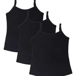 Bodycare Kids Girls Pack Of 3 Solid Cotton Innerwear Vests-image-13