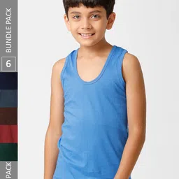 Ramraj Boys Pack Of 6 Cotton Innerwear Vests-picture-40