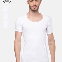 Ramraj Men Pack Of 4 White Solid Pure Cotton Innerwear Vest-image-43