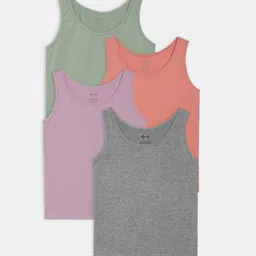 Sillysally Girls Pack Of 4 Round Neck Vests-image-15