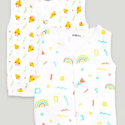 Kidbea Infants Pack Of 2 Printed Cotton Jhablas-35