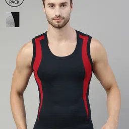 DIXCY SCOTT Men Pack Of 2 Cotton Gym Vests-image-38