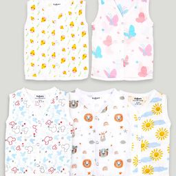 Kidbea Infants Pack Of 5 Printed Organic Cotton Jhablas-picture-42