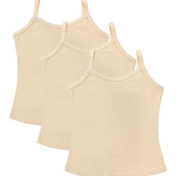 Bodycare Kids Girls Biege Pack Of 3 Solid Innerwear Vests-18