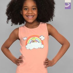 MiArcus Peanuts Girls Pack Of 3 Snoopy Printed Sleeveless Cotton Tops-image-27