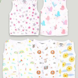 Kidbea Infants Pack Of 5 Printed Organic Cotton Jhablas-picture-36