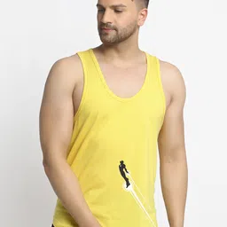 Friskers Men Yellow Printed Innerwear Vests-image-84