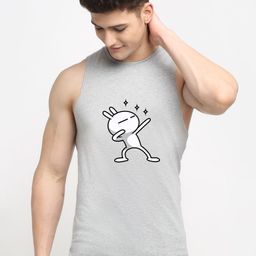 Friskers Men Grey Printed Pure Cotton Innerwear Vests-image-68