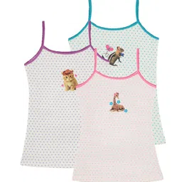 Bodycare Girls Pack Of 3 Printed Cotton Innerwear Vests-image-61