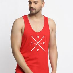 Friskers Men Red & White Printed Cotton Innerwear Vests-14