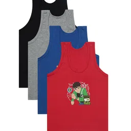 Bodycare Kids Boys Pack of 4 Ben 10 Printed Cotton Innerwear Vests-image-98