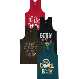 Bodycare Boys Pack Of 4 Assorted Cotton Innerwear Vests-29