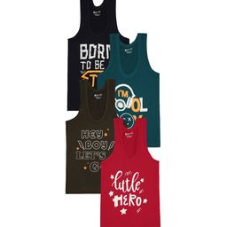 Bodycare Boys Pack Of 4 Assorted Cotton Innerwear Vests-picture-34