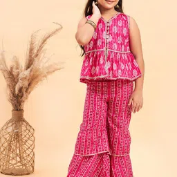 Stylo Bug Girls Ethnic Motifs Printed Empire Kurti With Sharara-image-53