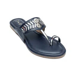 Dapper Feet-Fancy Nancy Textured One Toe Flats-36