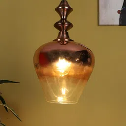 ELIANTE Copper Toned Solid Iron Contemporary Bell Shaped Ceiling Lamp-image-2