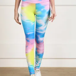 Rock Paper Scissors Women Blue & Pink Printed Tights-picture-53
