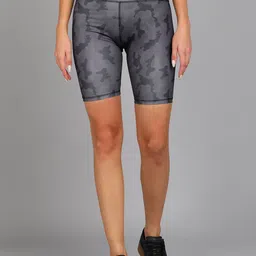 Rock Paper Scissors Women Black & Grey Camouflage Printed Rapid Dry High Waist Tights-picture-21