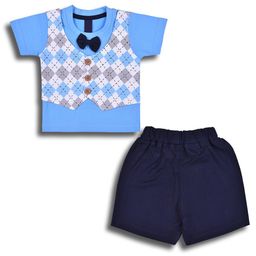 Wish Karo Boys Checked T-shirt with Shorts-image-13