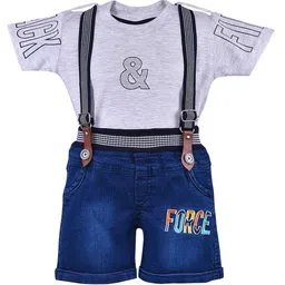 Wish Karo Infants Boys Printed T-shirt With Shorts & Suspenders-image-40