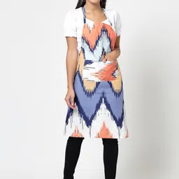 Arrabi Blue & White Abstract Printed Apron-46