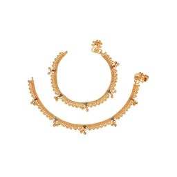 AanyaCentric Set Of 2 Gold-Plated Anklets-image-23